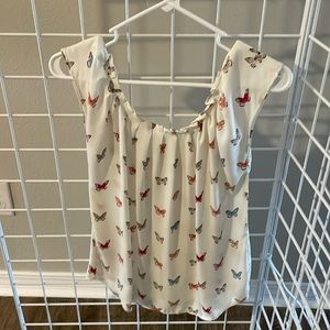 Lauren Conrad Butterfly Print Blouse